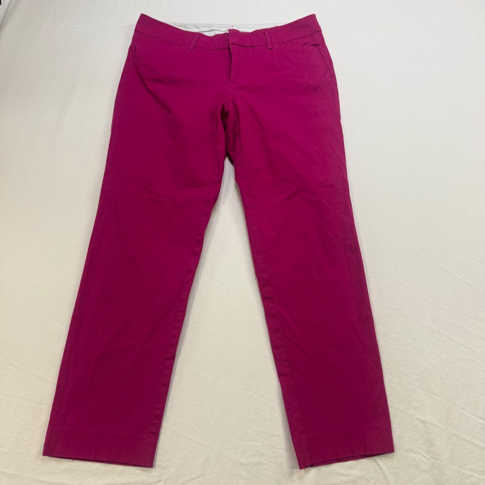 Stylus Womens Magenta Pink Ankle Pants Size 4 Cotton Stretch Chino Trousers